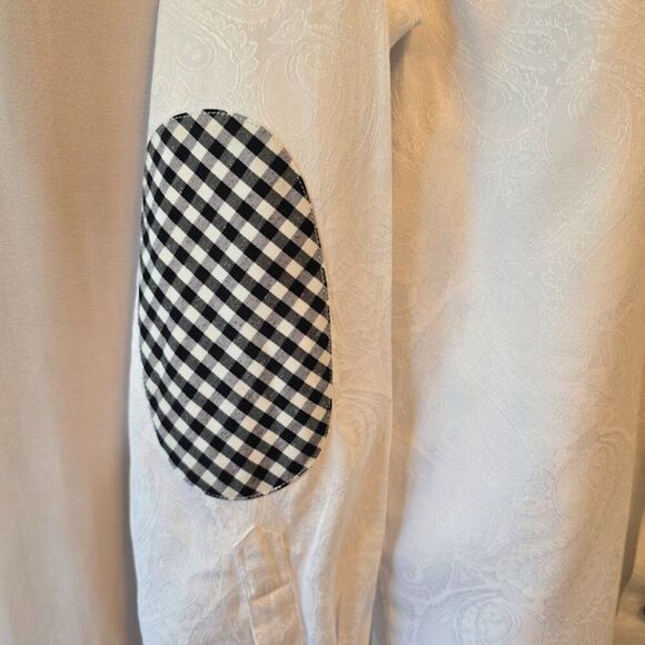 COOGI CLASSIC MENS BUTTON UP LONG SLEEVE WHITE SHIRT PAISLEY SIZE 15 1/2 32/33 - Picture 6 of 10